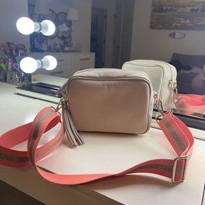 Elie Beaumont cross body gold (peach sparkle strap) bag